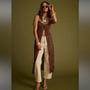 NWT 12th Tribe Mischa Brown Longline Cami Top Small